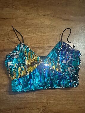 SHEIN Bae Sequin Crop Top Small